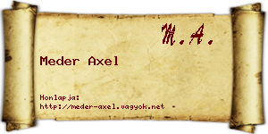 Meder Axel névjegykártya
